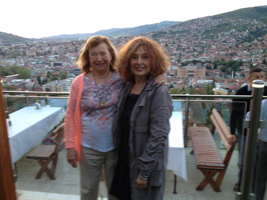 Two Greater New York Region participants of Americans for Ben-Gurion University’s Journey Through the Jewish Balkans, Carol Kimmel and Susan Stock, overlooking Sarajevo