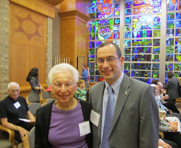 Esther Glassman with Kevin Leopold, executive director, at Americans for Ben-Gurion University’s Asarot Society ceremony in Scarsdale.