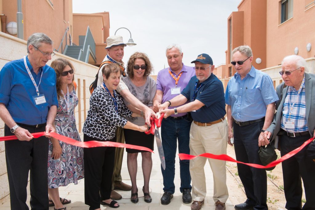The ribbon-cutting ceremony for the American Associates Village at Sde Boker. The complex will expand available housing for as many as 150 additional international students.