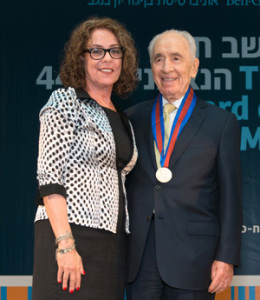 BGU President Prof. Rivka Carmi with Israeli President Shimon Peres.