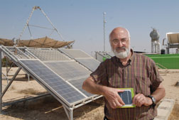 Prof. David Faiman at Israel's National Solar Energy Center on BGU's Sde Boker campus.