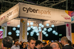 The CyberSpark booth at the Cyber Tech conference in Tel Aviv
