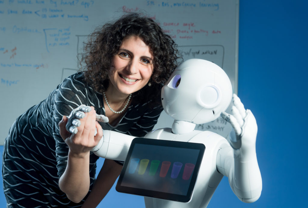 Dr. Shelly Levy-Tzedek, head of the Cognition, Aging and Rehabilitation lab with Pepper, the Humanoid Robot