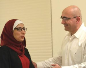 Dr. Adi Leiba (right) with one of his Palestinian counterparts Dr. Khadra Hasan Ali Salami, a pediatric oncologist