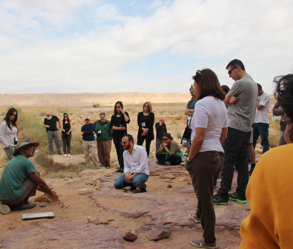 Fellows learning about The Ramon Crater - the largest of the 7 erosion craters in the world