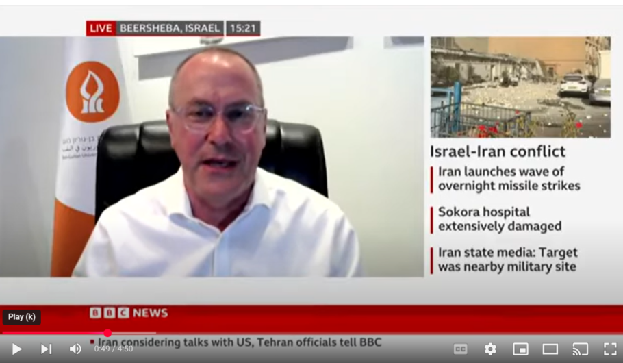 Image of BBC News Interviews BGU President Prof. Daniel Chamovitz