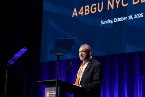 Doug Seserman, outgoing CEO of A4BGU, at the 2025 Americans for Ben-Gurion University gala, held at the Ziegfield Ballroom in New York City, on Oct. 19, 2025. Photo by Preston Rescigno.